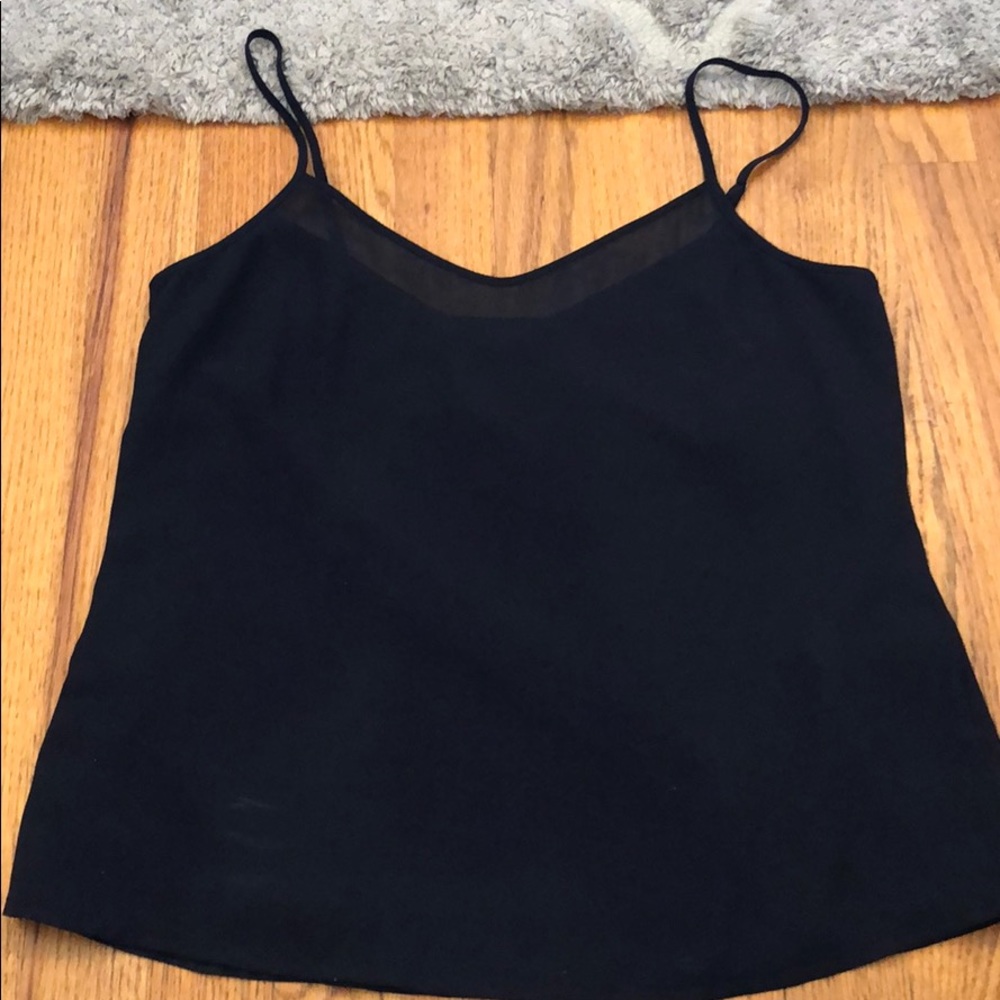 Navy Banana Republic Blouse with Sheer Details